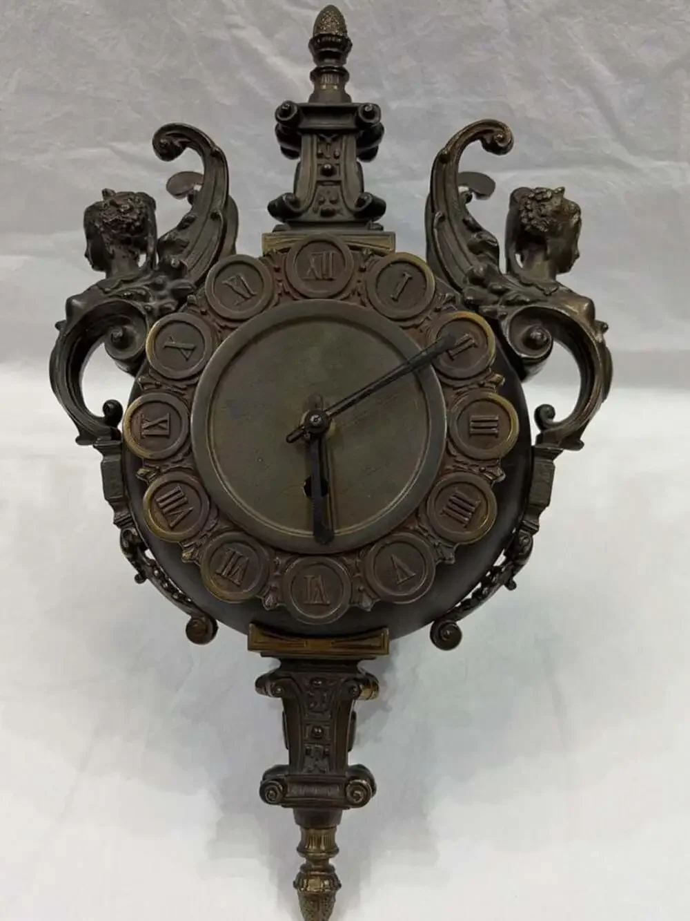 Vintage Westwood Chadwick Wall Clock Brass Cherubs Germany Working